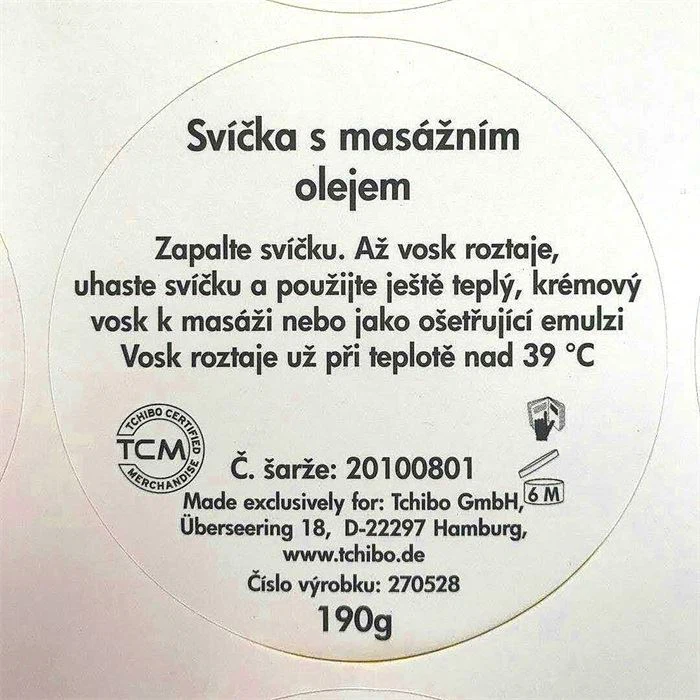 Circle Company Logo Sticker with die cut line for Massage Candle