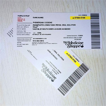 Medicine shoppe labels with MFG Tris Pharma